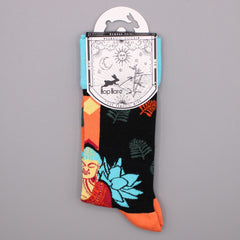 Hop Hare Bamboo Socks S/M - Blue Buddha & Lotus 