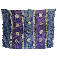 Bali Celtic Sarongs - Lucky Coins - Purple + Teal