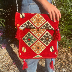 Red Kilim Messenger Festival Bag