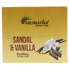 Pack of 10 Masala Backflow Incense - Sandalwood & Vanilla