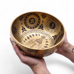 Pure Brass Etched Yogi - Set of 4 - Approx 3.85kg
