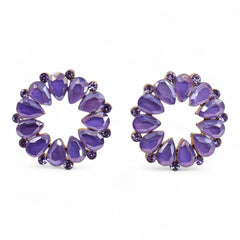 Lavender - Vintage Glass - Loop - Earrings