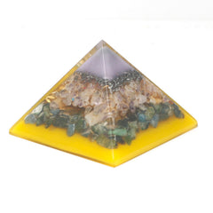 Lrg Organite Pyramid 70mm - Tree（gold base)