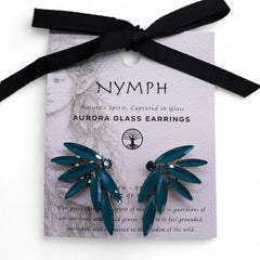 Teal Green - Vintage Glass - Faries - Earrings