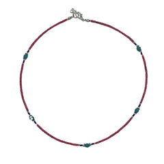 Nepalese Extra Fine Gem Necklace - Pink Coral & Turquoise Beads