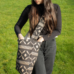 Nomad Sari Jacquard Natural Nomad Carryall Bags - Desert Loom