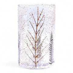 Natural Floral Glass - Tall Vase Candle Holder - Pino - (19x11cm)