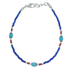 Nepalese Extra Fine Gem Bracelet- Blue Onyx