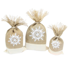 Danish Pouch Set of 3 - White & Snowflake