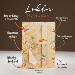 Lokta Mixed Colour Cotton Notebook – Mini (12x8cm) – 40 Leaves