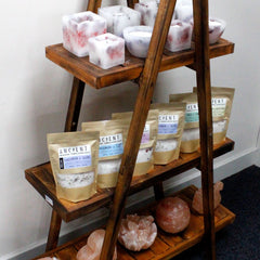 Folding Wooden A-Frame Shelf – Brown