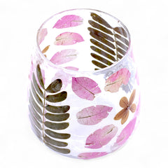 Natural Floral Glass - Vase Candle Holder - Primavera  - (12x11cm)