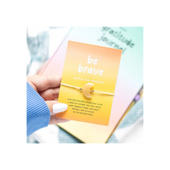 Be Brave Yellow Jade Crystal Moon Bracelet