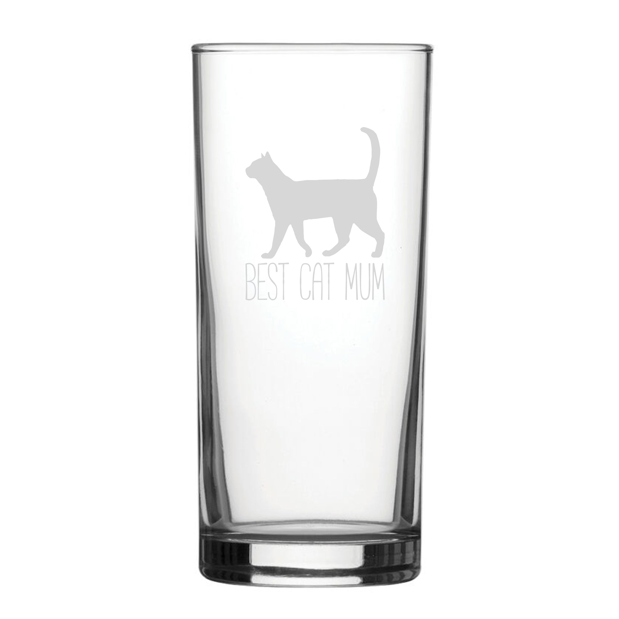 Best Cat Mum - Engraved Novelty Hiball Glass