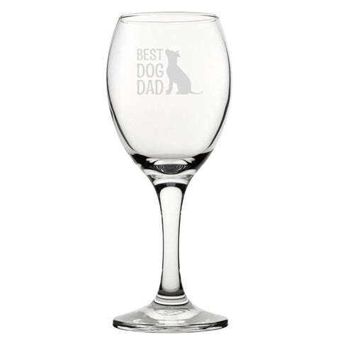 Best Dog Dad - Engraved Novelty Wine Glass