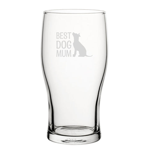 Best Dog Mum - Engraved Novelty Tulip Pint Glass