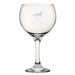 Best Horse Dad - Engraved Novelty Gin Balloon Cocktail Glass