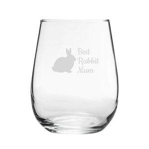 Best Rabbit Dad - Engraved Novelty Stemless Wine Gin Tumbler