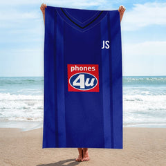 Birmingham Retro - 2002 Home Shirt - Personalised Retro Lightweight, Microfibre Beach Towel - 150cm x 75cm