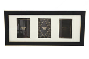 Black And Gold Triple Photo Frame 4x6 inch