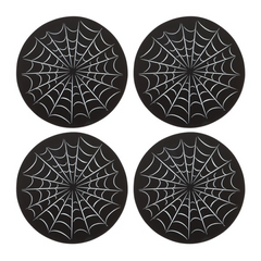 Black Spiderweb Coaster Set