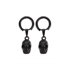 Black Stainless Steel Skull Earrings