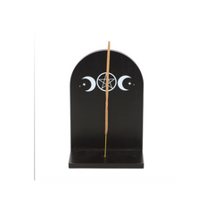 Black Triple Moon Incense Holder Shelf