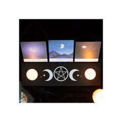 Black Triple Moon Tarot Card Stand Tealight Holder