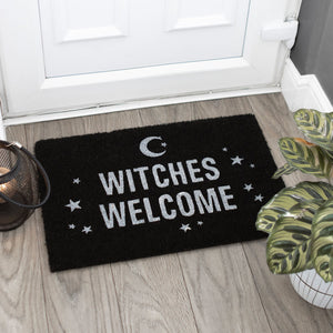 Black Witches Welcome Door Mat