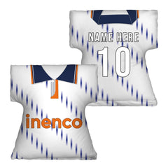Blackpool - 1991 Away Shirt - Personalised Retro Shirt Cushion