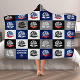Bolton Wanderers Personalised Adult Hooded Fleece Blanket - Chequered