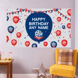 Bolton Wanderers Personalised Birthday Banner (5ft x 3ft, Balloons Design)