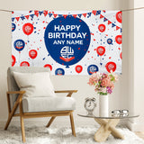 Bolton Wanderers Personalised Birthday Banner (5ft x 3ft, Balloons Design)