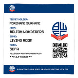 Bolton Wanderers Personalised Fleece Blanket (Fans Ticket Design)