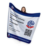 Bolton Wanderers Personalised Fleece Blanket (Fans Ticket Design)