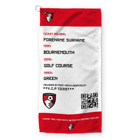 Bournemouth Golf Towel (Personalised Fans Ticket Design)