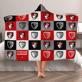 Bournemouth Personalised Adult Hooded Fleece Blanket - Chequered