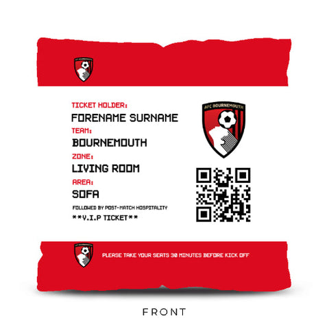 Bournemouth Personalised Cushion - Fans Ticket (18 inches)