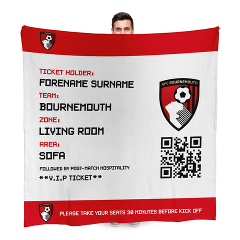 Bournemouth Personalised Fleece Blanket (Fans Ticket Design)