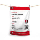 Bournemouth Tea Towel - Personalised (Fans Ticket Design)