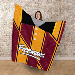 Bradford - 1991 Home Shirt - Personalised Retro Fleece Blanket 150cm X 150cm