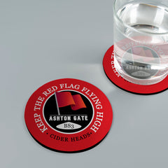 Bristol Red Flag - Football Coaster - Square Or Circle