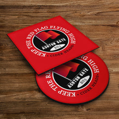 Bristol Red Flag - Football Coaster - Square Or Circle