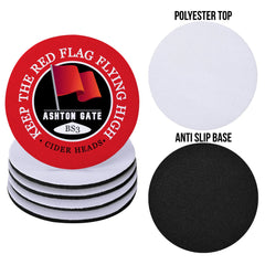 Bristol Red Flag - Football Coaster - Square Or Circle