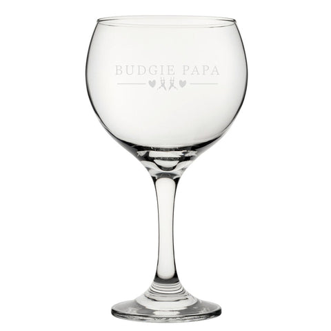 Budgie Mama - Engraved Novelty Gin Balloon Cocktail Glass