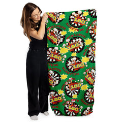 Bullseye Darts towel - Personalised Lightweight, Microfibre Retro Beach Towel - 150cm x 75cm