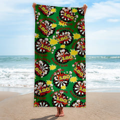 Bullseye Darts towel - Personalised Lightweight, Microfibre Retro Beach Towel - 150cm x 75cm