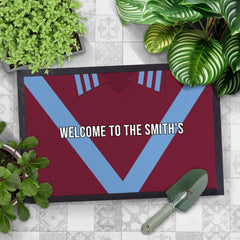 Burnley 1975 Home Shirt - Personalised Retro Door Mat - 60cm x 40cm