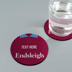 Burnley 1994 Home Shirt - Personalised Drink Coaster - Square Or Circle