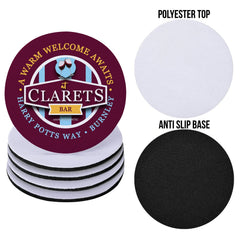 Burnley Clarets - Football Coaster - Square Or Circle